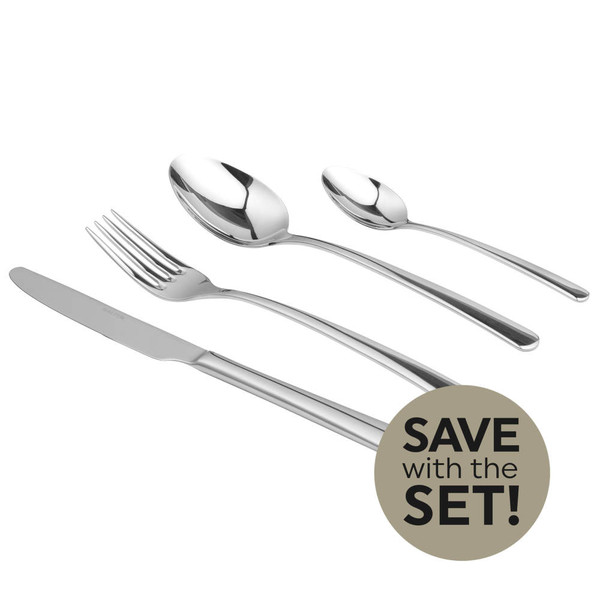 Four-piece stainless steel cutlery set with save offer badge