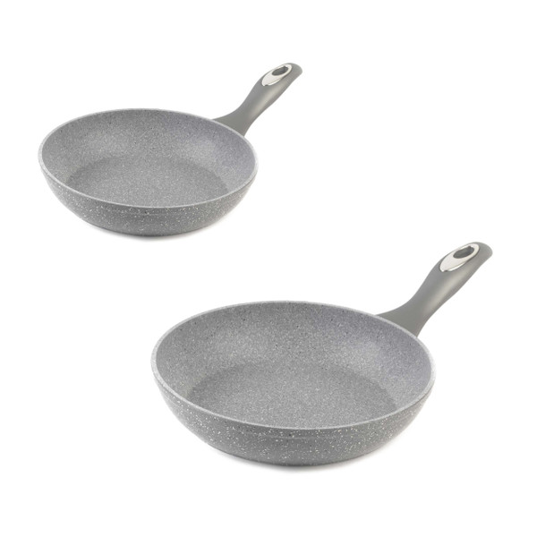 Marblestone 2-Piece Frying Pan Set - 20/28cm - Grey - COMBO-6448 - Salter - 5054061042580