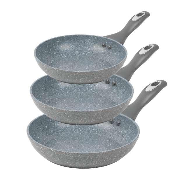Marblestone 3-Piece Frying Pan Set - 20/24/28cm - Grey - COMBO-6441 - Salter - 5054061042603