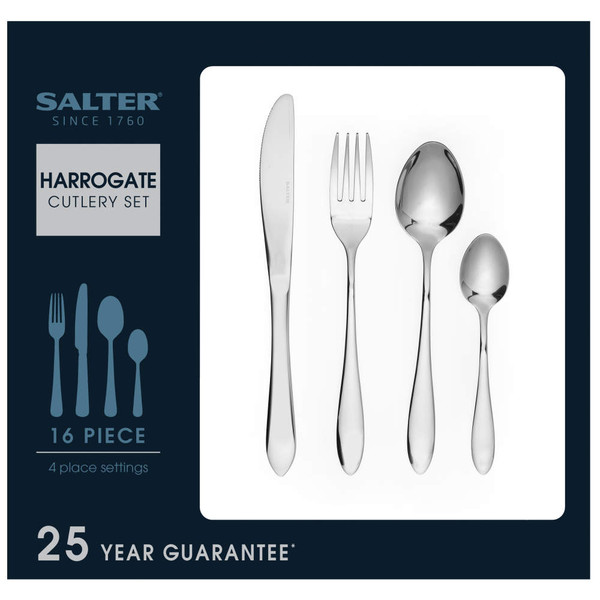 Harrogate 48-Piece Cutlery Set - Silver - COMBO-8754 - Salter - 5054061540475