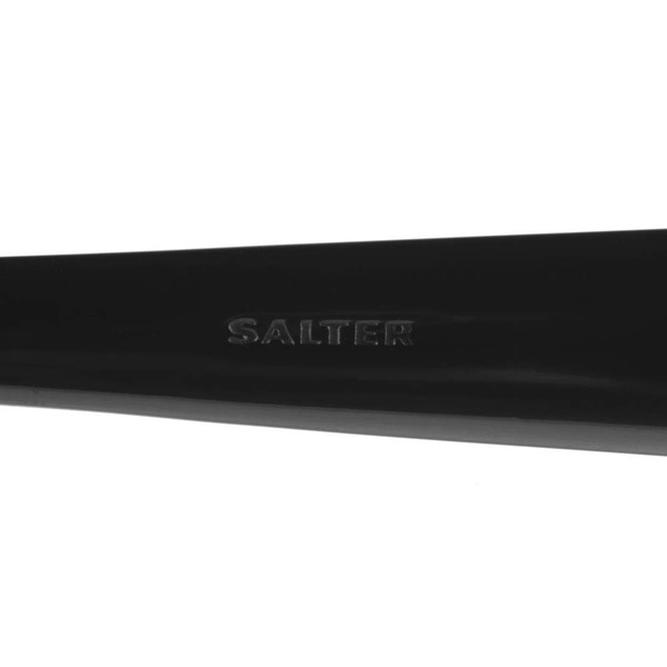 Black Salter handle showing embossed brand logo