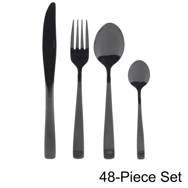 Regal 48-Piece Cutlery Set - Black