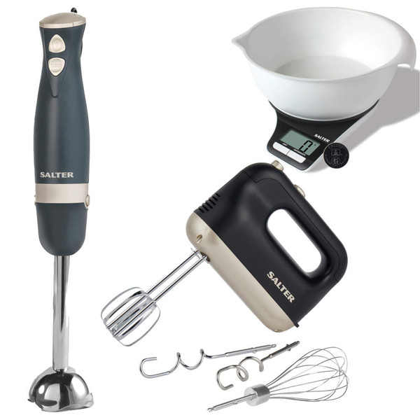 Salter hand blender, hand mixer with attachments, digital kitchen scale and mixing bowl set