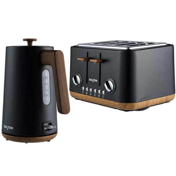 Toronto Kettle & 4-Slice Toaster Set - Black - Toronto - COMBO-9135 - Salter - 5054061544442