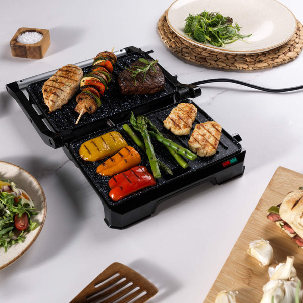 Megastone Health Grill & Panini Maker - Black - EK5856 - Salter - 5054061504620