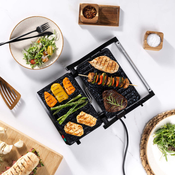 Megastone Health Grill & Panini Maker - Black - EK5856 - Salter - 5054061504620