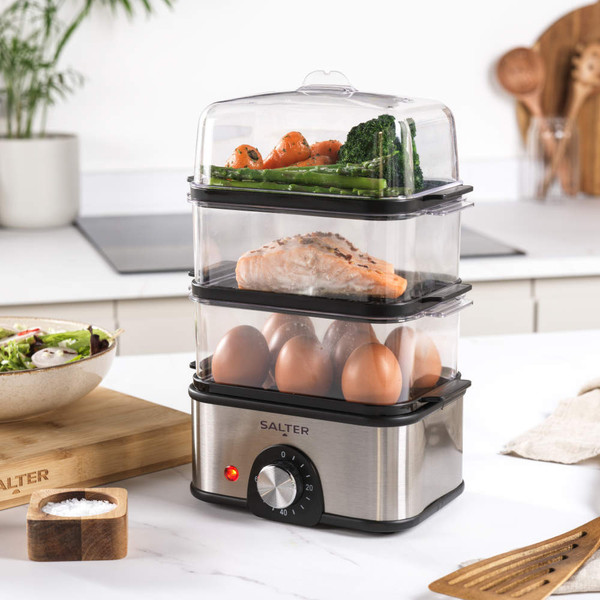 Shop 3-Tier Food Steamer | 8-Egg Capacity