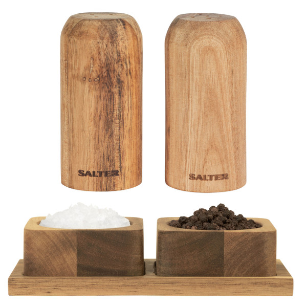 Toronto Salt & Pepper Shakers and Pinch Pots - Brown - COMBO-9158 - Salter - 5054061544671