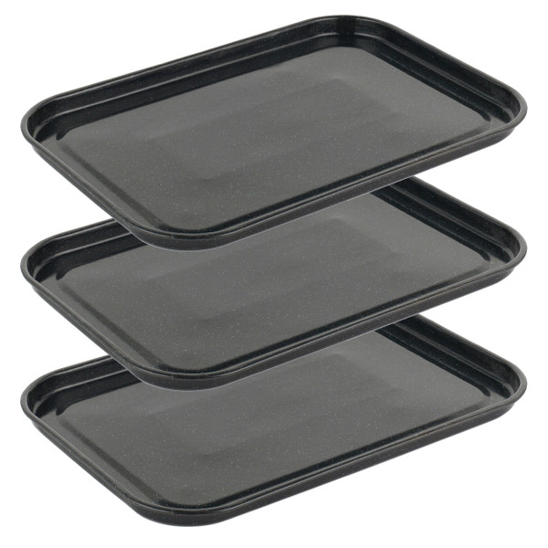 Vitreous Enamel 40cm Baking Tray - 3 Pack - Black - COMBO-9021 - Salter - 5054061543308