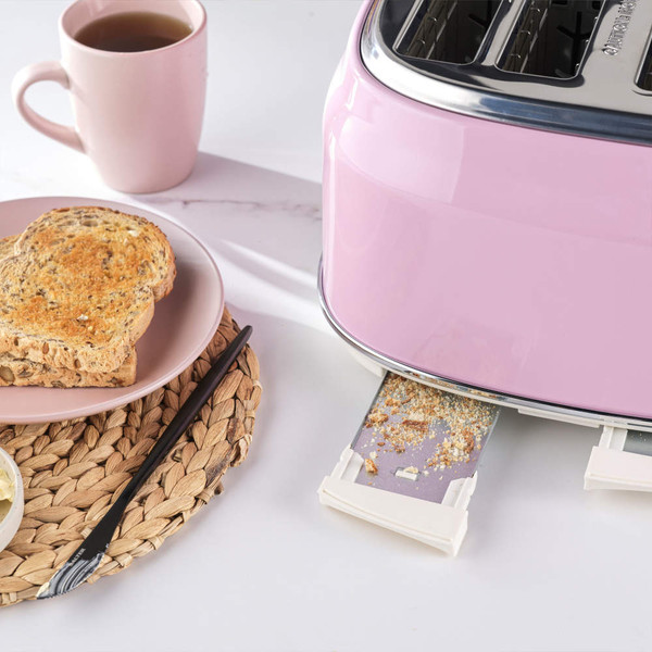 Retro 4-Slice Toaster - Pink - Pink - EK5739PNK - Salter - 5054061503456