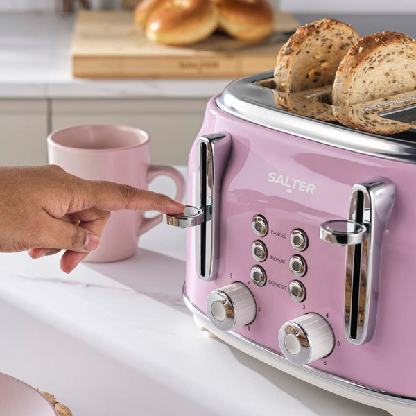 Retro 4-Slice Toaster - Pink