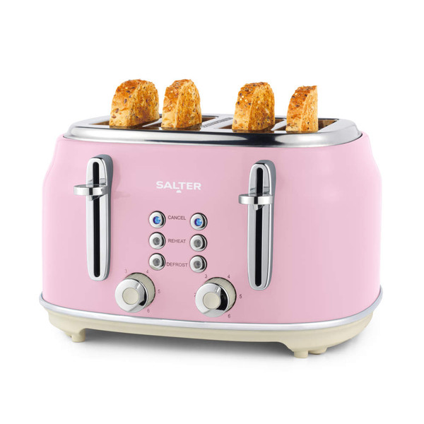 Retro Kettle & 4-Slice Toaster Set - Pink Retro Kettle & 4-Slice Toaster Set - Pink