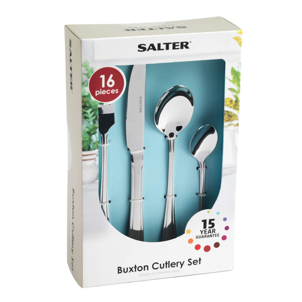 Buxton 48-Piece Cutlery Set - Silver - COMBO-8305A - Salter - 5054061497694
