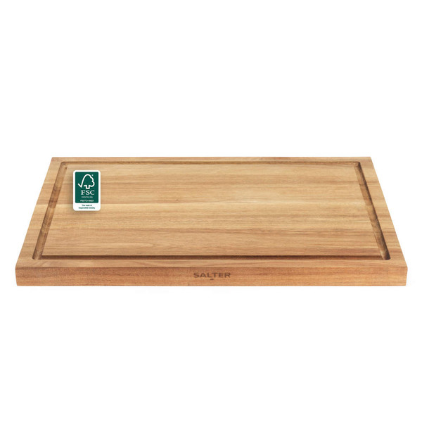 Rectangular wooden chopping board with juice groove, FSC certified
