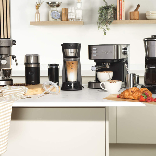 2-in-1 Iced Coffee Maker with Travel Mug & Plastic Cup