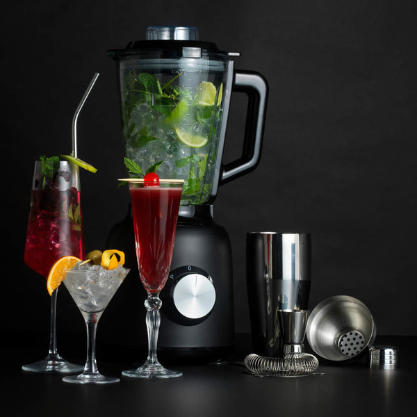 Professional Mixologist Glass Jug Blender & Cocktail Making Set - Black - EK5224ROFOB - Salter - 5054061498301