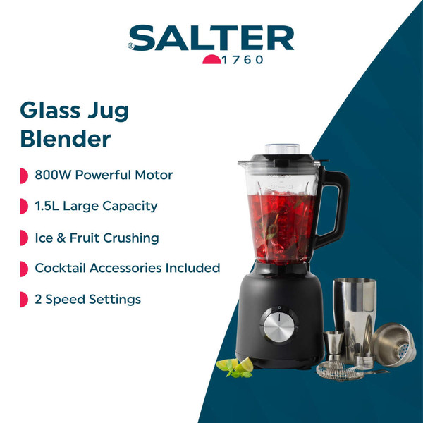 Salter professional blender with cocktail set, for mixing drinks at home.