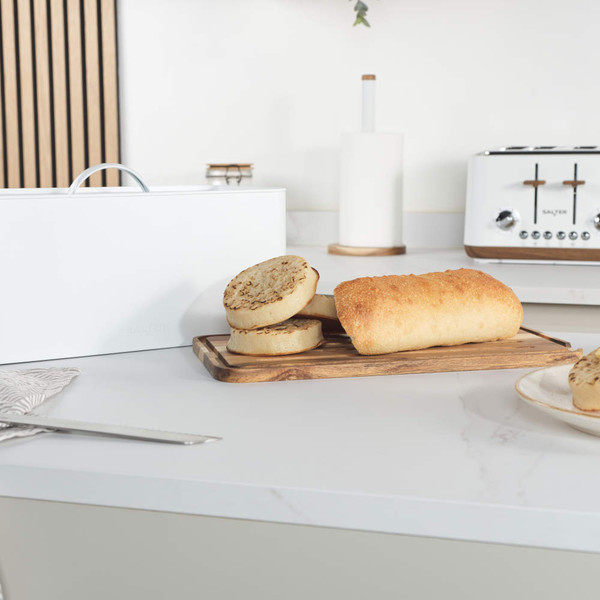 Toronto Bread Bin with Chopping Board – White - White - BW13564WEU7 - Salter - 5054061558845
