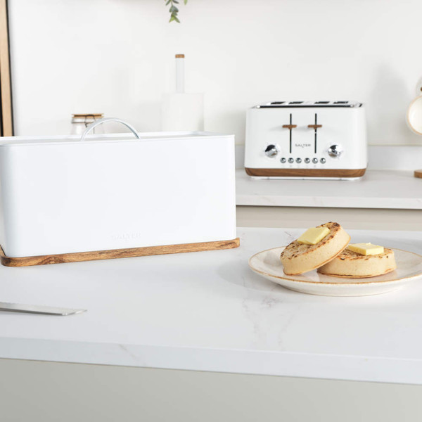 Toronto Bread Bin with Chopping Board – White