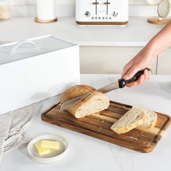 Toronto Bread Bin with Chopping Board – White - White - BW13564WEU7 - Salter - 5054061558845