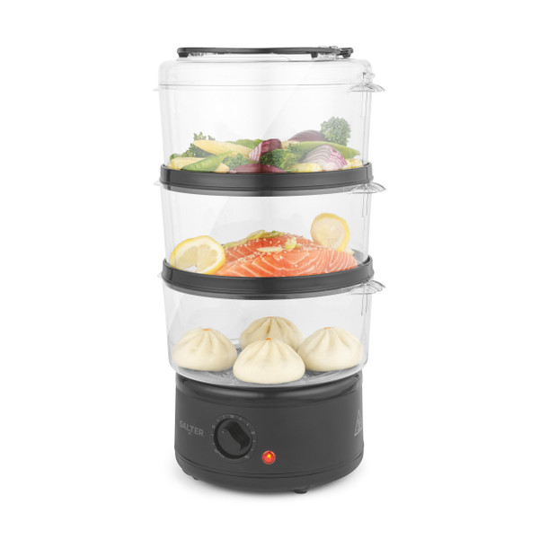 Kuro 3-Tier Food Steamer - Black - EK6351MBLK - Salter - 5054061591767