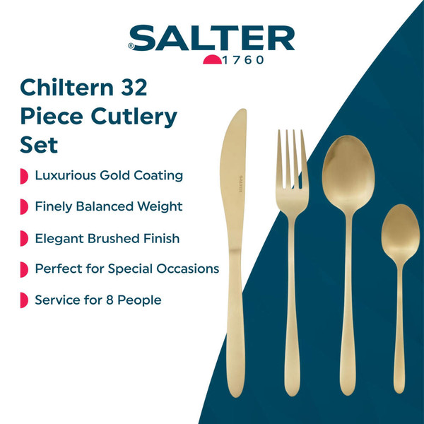 Chiltern 32 Piece Cutlery Set - Gold