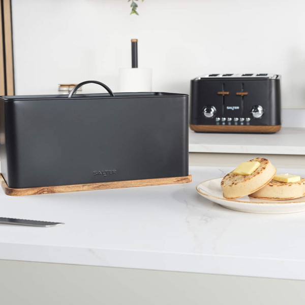 Toronto 4-Piece Bread Bin & Canister Set – Black