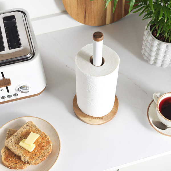 Toronto Kitchen Roll Holder - White - White - BW13565WEU7 - Salter - 5054061558852