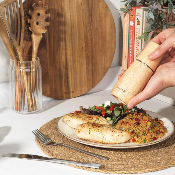 Salter wooden salt or pepper grinder, natural finish