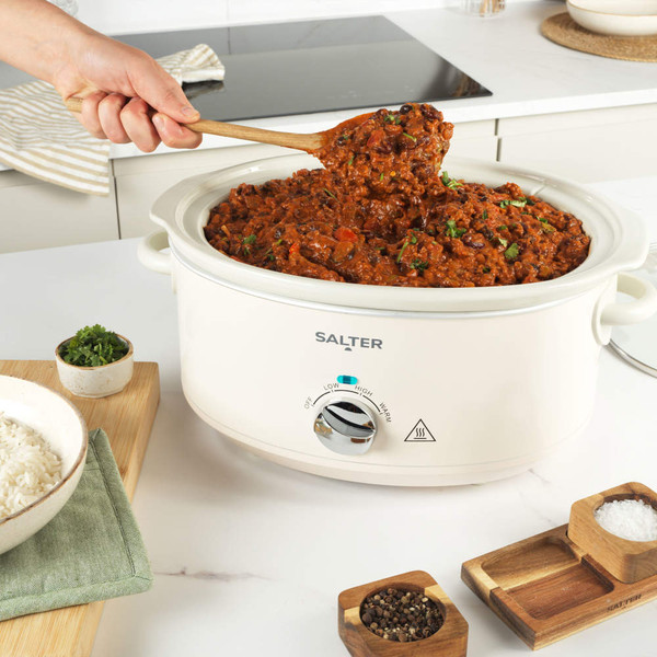 Retro 6.5L Slow Cooker - Cream - Cream - EK6250CRM - Salter - 5054061590852