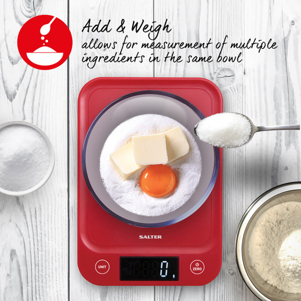 5kg Digital Kitchen Scale - Red 5kg Digital Kitchen Scale - Red