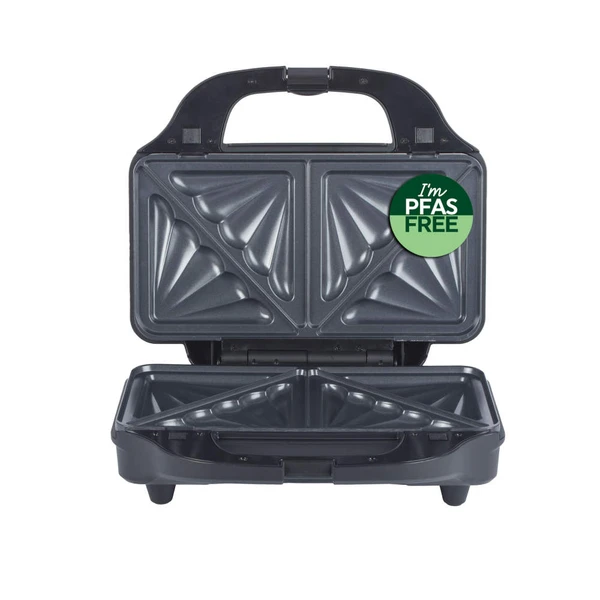Open sandwich toaster with non-stick, PFAS free plates