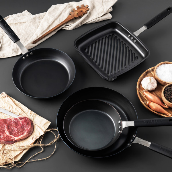 Pan For Life Carbon Steel Griddle Pan, 26 cm, Grey