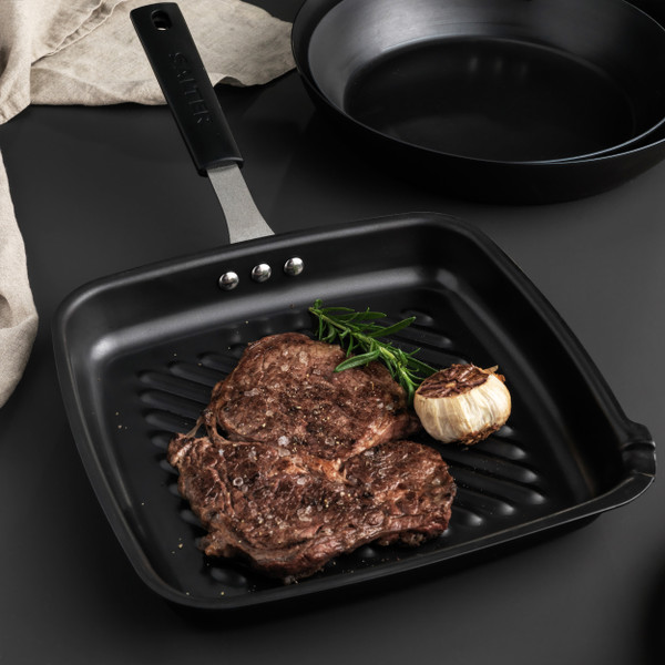 Pan For Life Carbon Steel Griddle Pan, 26 cm, Grey