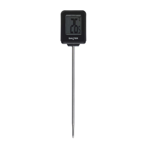 Digital cooking thermometer with black display showing 20.5°C