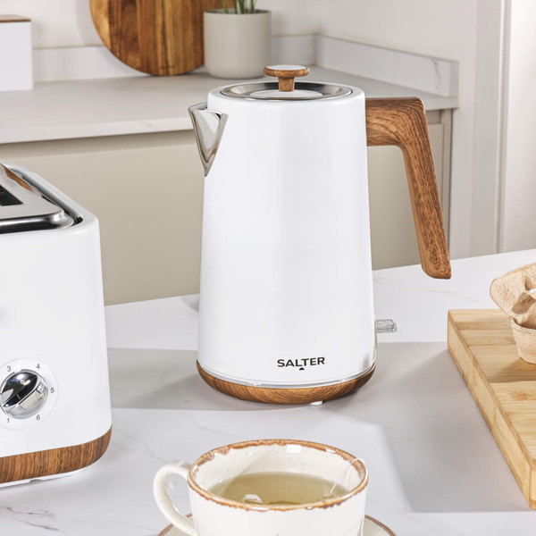 Toronto Kettle, Toaster & Serving Board Set – White