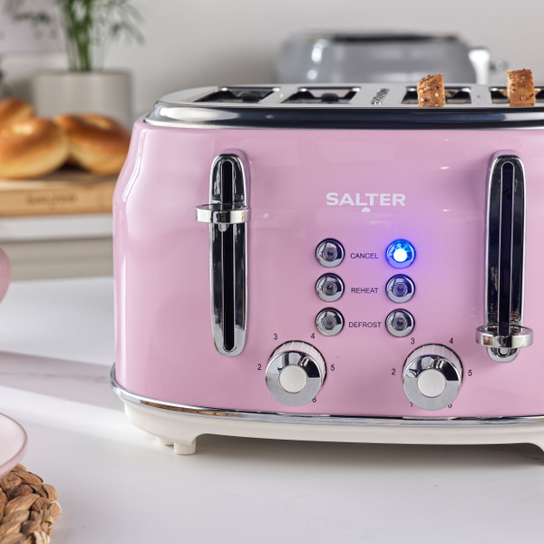Retro Kettle, Toaster & Slow Cooker Set – Pink