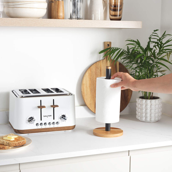 Toronto Mug Tree & Kitchen Roll Holder - Black
