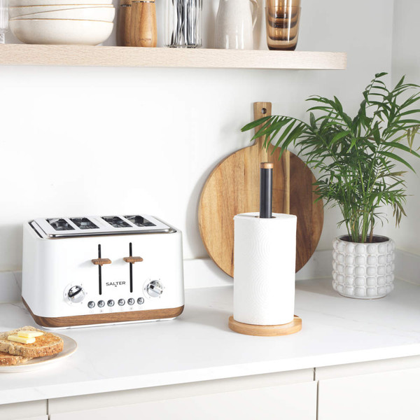 Toronto Mug Tree & Kitchen Roll Holder - Black
