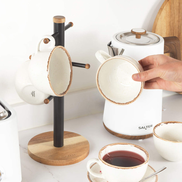 Toronto Mug Tree & Kitchen Roll Holder - Black