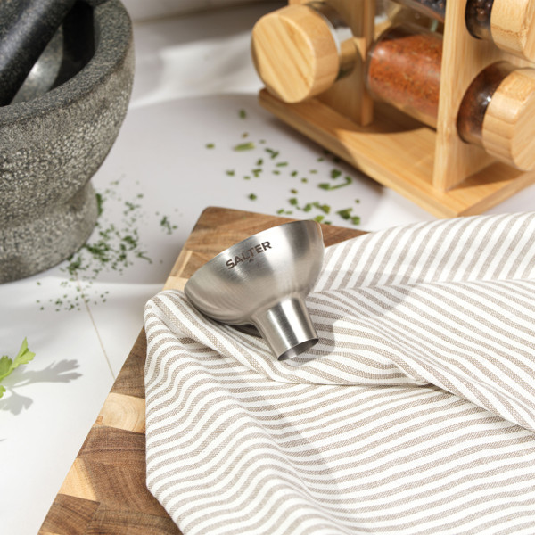 Electric Salt & Pepper Grinder Set & Refill Funnel - Sliver