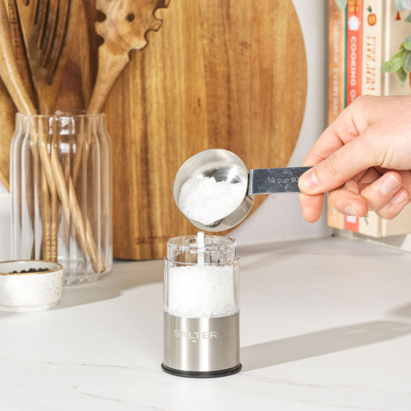 Electric Salt & Pepper Grinder Set & Refill Funnel - Sliver