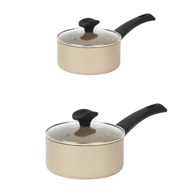Olympus 16 & 20 cm Saucepan Set – Gold - Gold - COMBO-9757 - Salter - 5054061602661