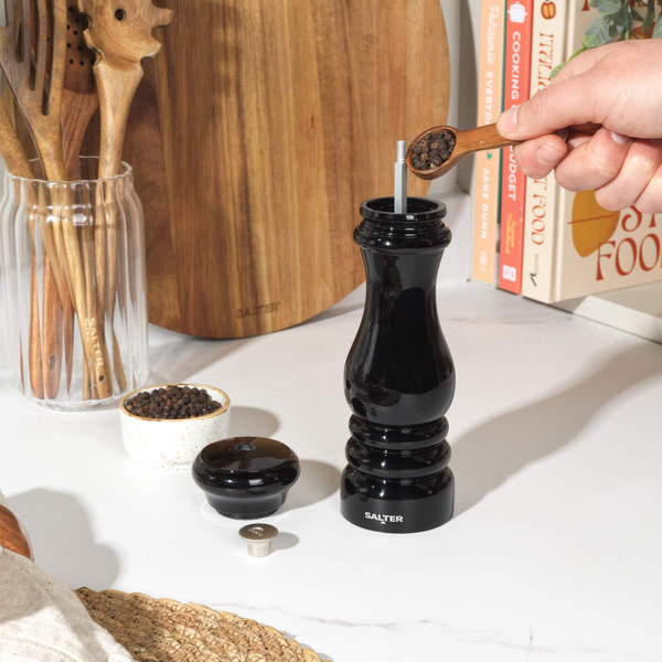 Chester Pepper Mill with Funnel - Black - Black - COMBO-9724 - Salter - 5054061602333