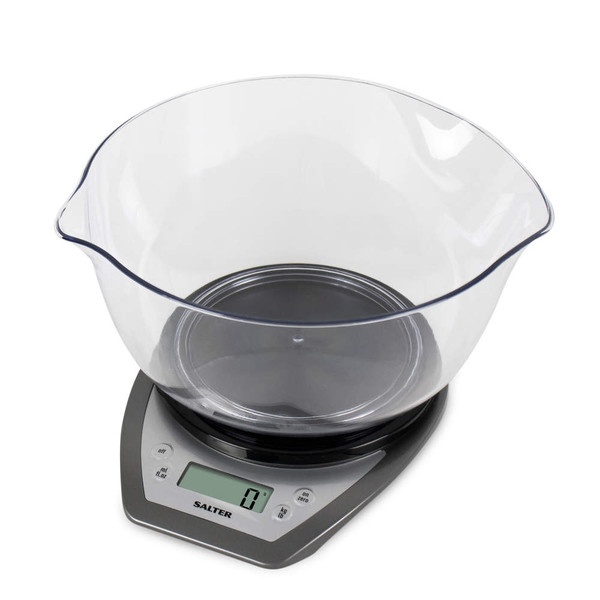 Digital Kitchen Scale & Dual Pour Bowl - Silver