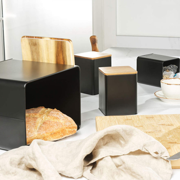 Toronto 8-Piece Countertop Set – Black/Wooden Accents - Black - COMBO-9413 - Salter - 5054061547238