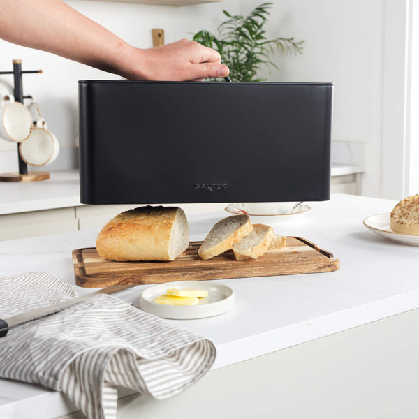 Toronto 4-Slice Toaster & Bread Bin Set - Black