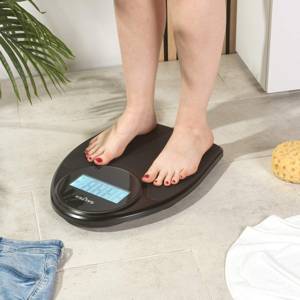 Boxed Salter doctor's style electronic scale with large LCD display