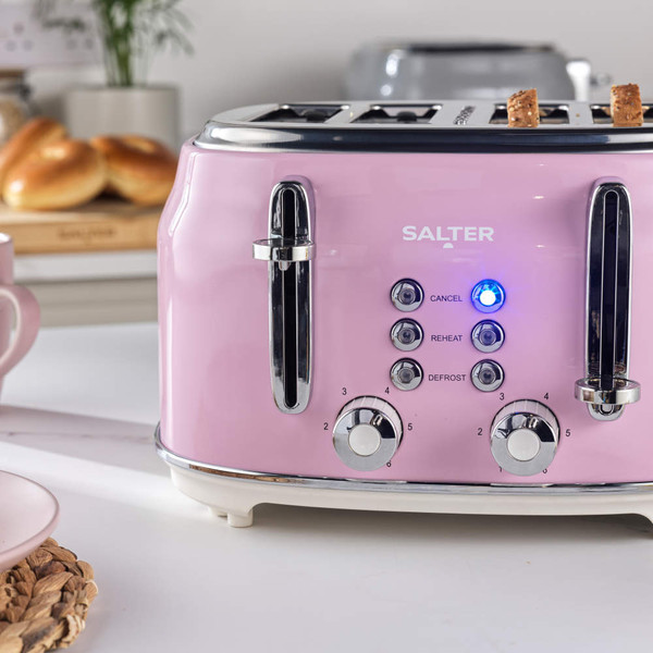 Retro Pink Kettle, Toaster & Microwave Set