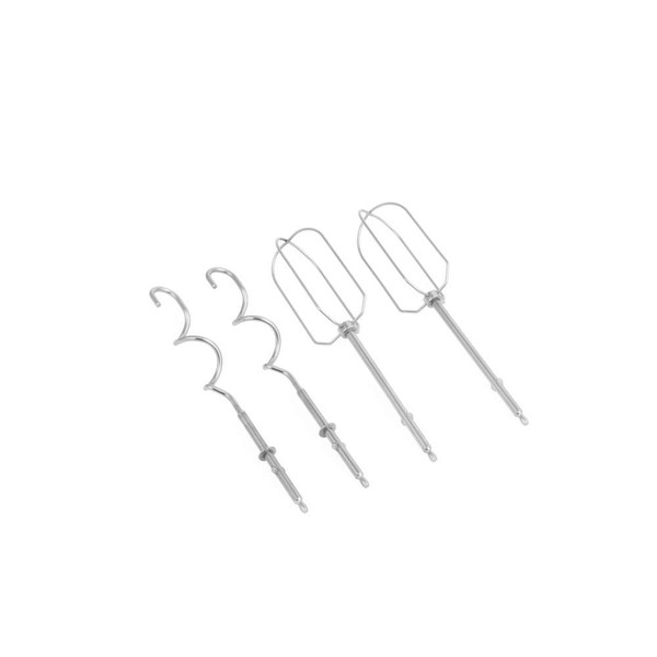 Set of stainless steel beaters and dough hooks for electric hand mixer